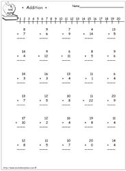 Addition-Facts-To-20 Worksheets