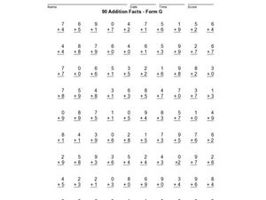addition facts worksheet 2nd grade