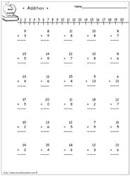 Addition-Facts-To-20 Worksheets