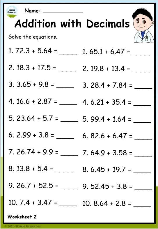 Grade 5 Addition Worksheets | Free Printables | Math Worksheets