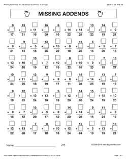 Grade 2 - Math Worksheets (Vertical Addition)
