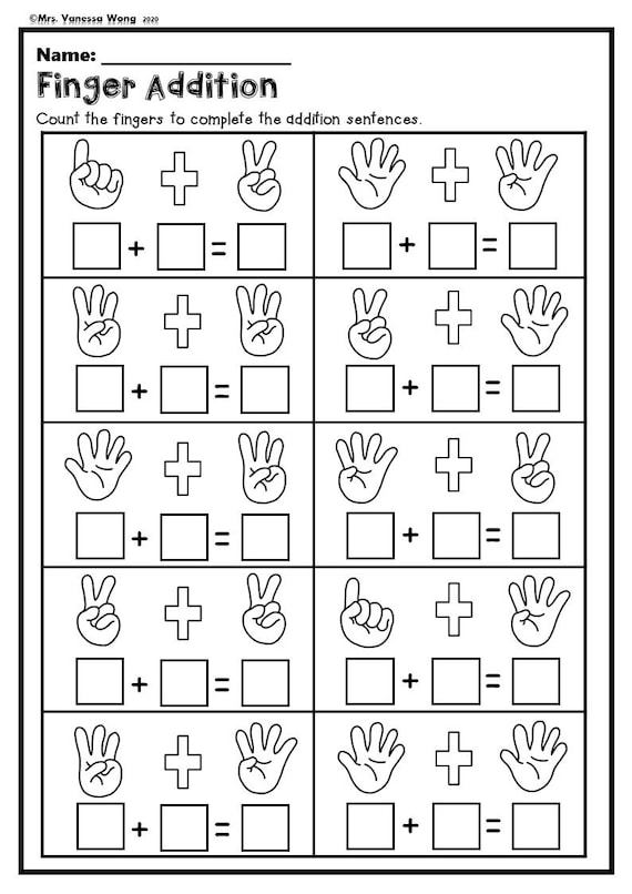 Kindergarten Math Worksheets. Picture Addition. Distance Learning ...