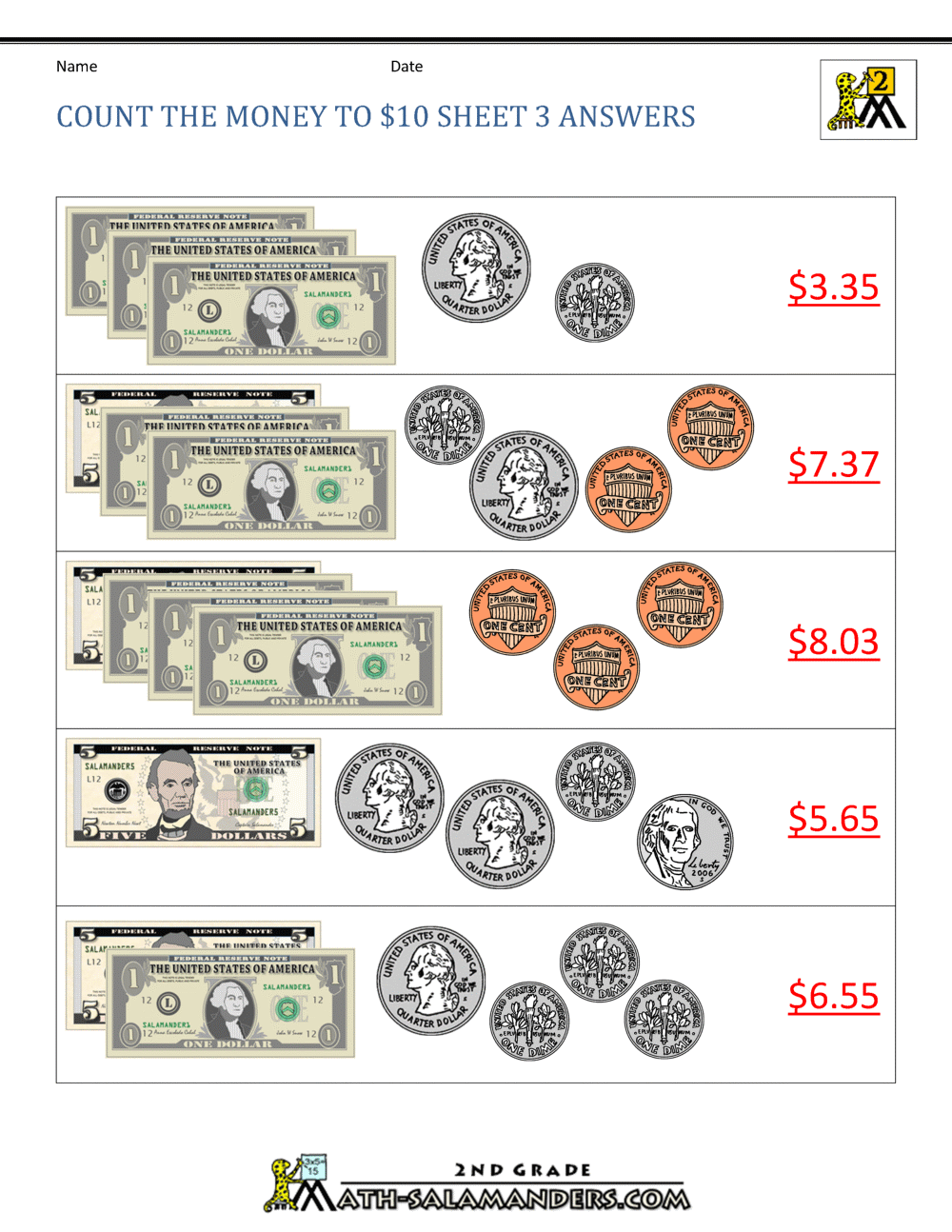 addition money worksheet free printables