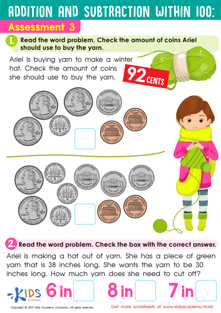 addition money worksheet free