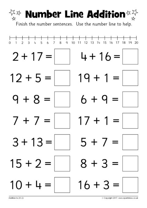 addition number sentences worksheet