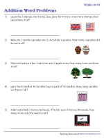 Addition Word Problems Worksheets