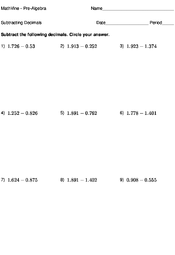 addition of decimals worksheet pdf