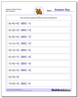 addition of fractions worksheet free