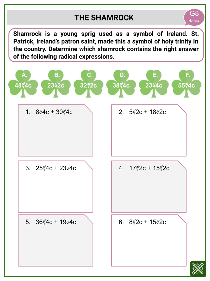 addition of radicals worksheet