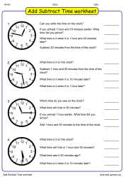 Time Worksheets for grade 3. | edu-games,org