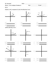 addition of vectors worksheet