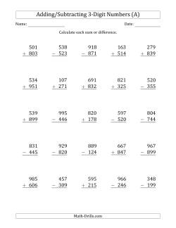 Mixed Operations Math Worksheets