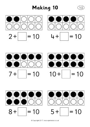 addition pairs to 10 worksheet