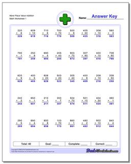 Place Value Addition Worksheets