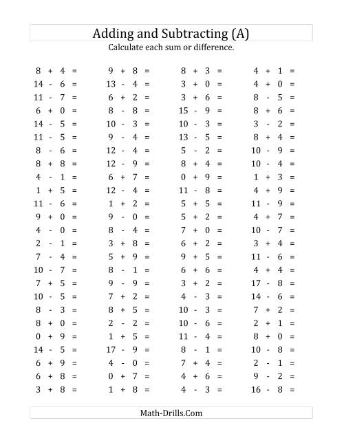 addition practice worksheet 100 problems