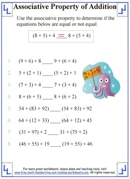 Associative Property of Addition - Definition &  Worksheets