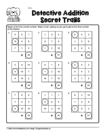 addition puzzle worksheet free