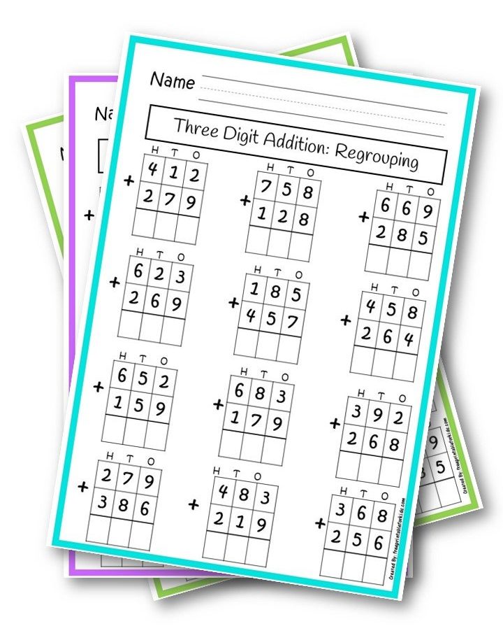 addition regrouping worksheet free