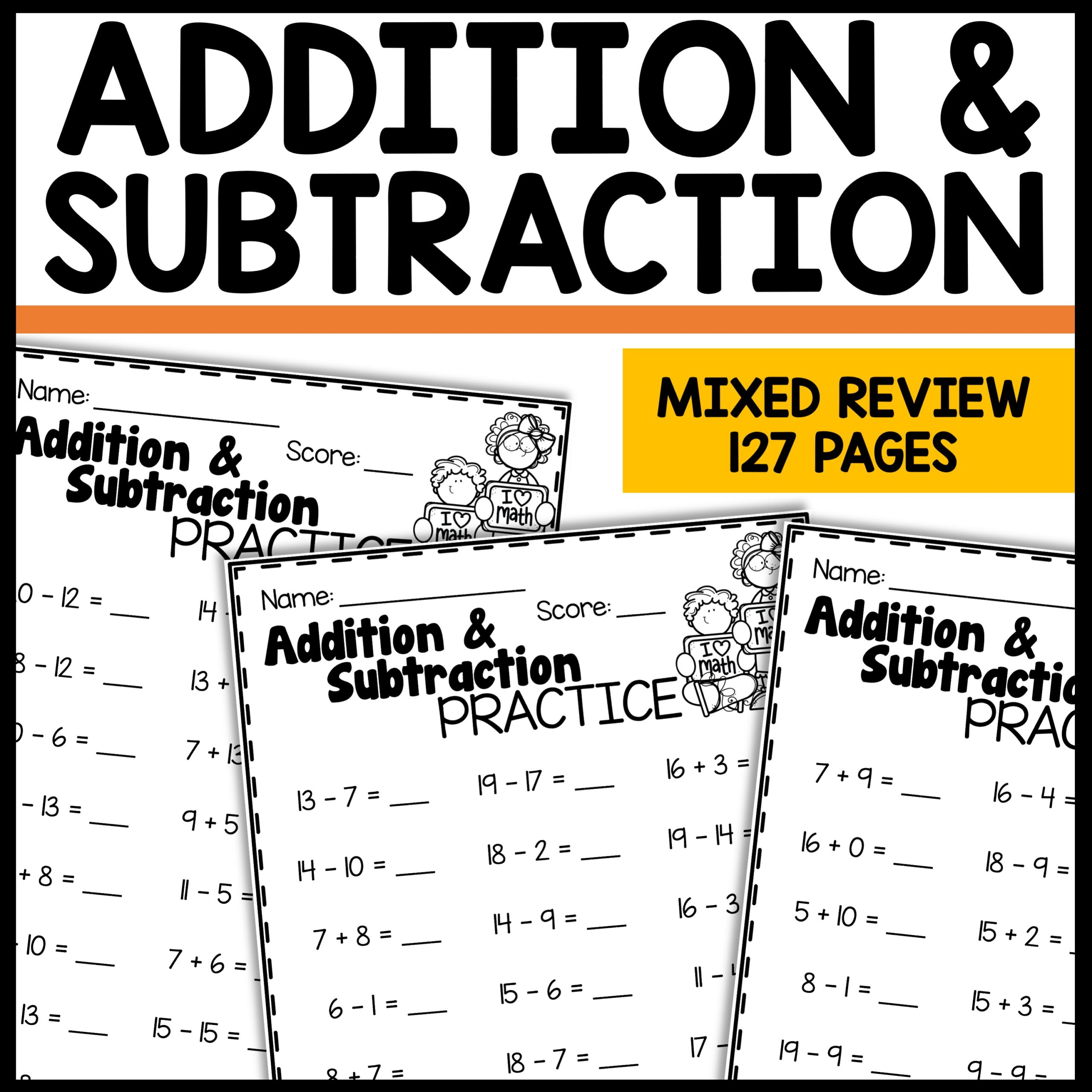 Addition and Subtraction Mixed Review Worksheets - We Are Better ...