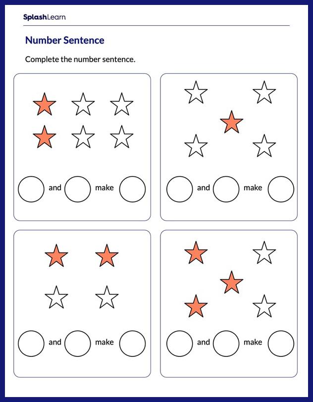 addition sentence worksheet first grade