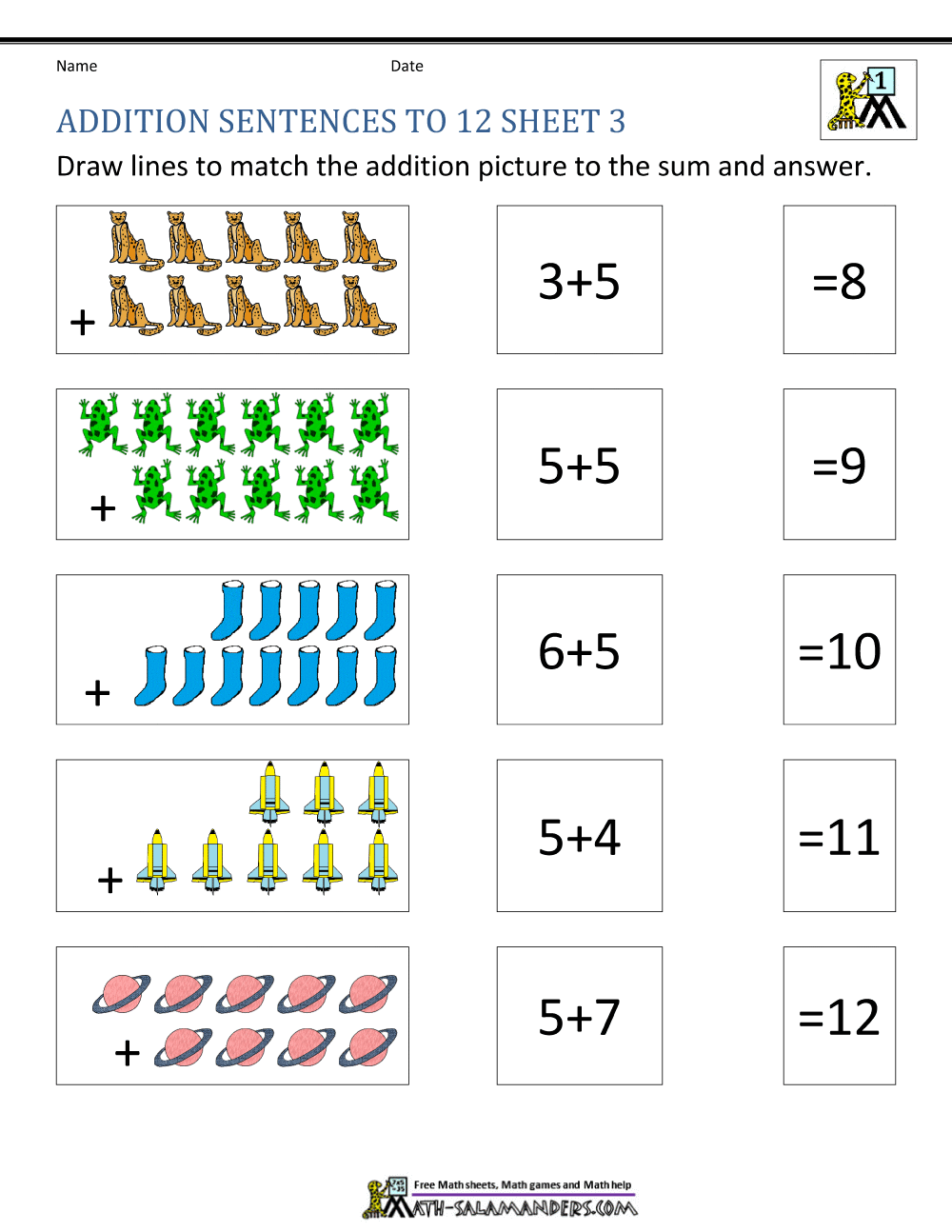 First Grade Addition Worksheets - Worksheets Library