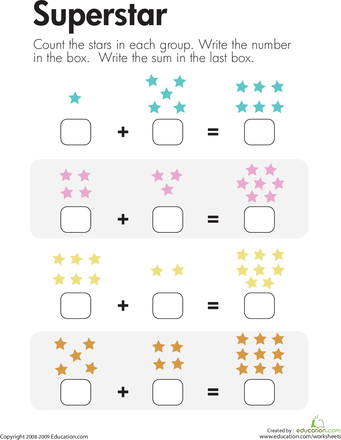 Number Sentence: Superstar Addition | Interactive Worksheet ...