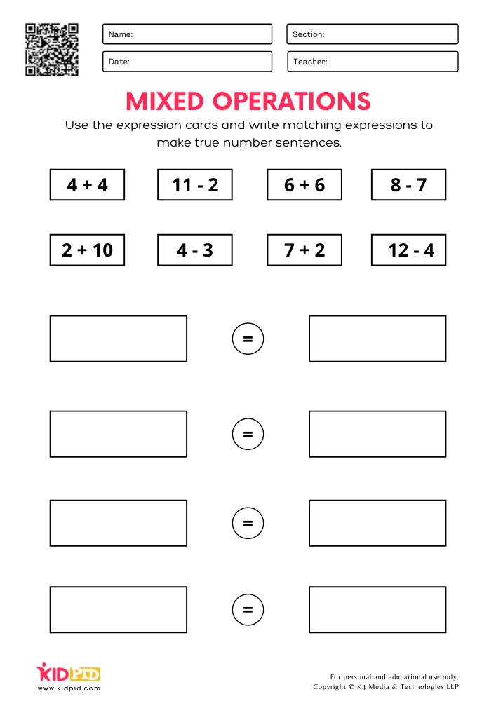 addition sentence worksheet for grade 1