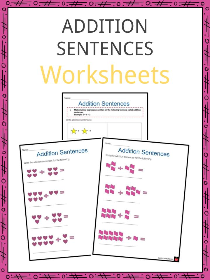 addition sentence worksheet for