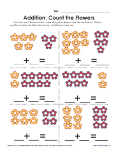 Count the Flowers Addition | Math Worksheets