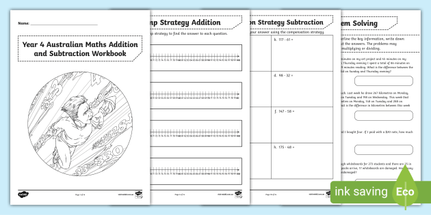 Year 4 Australian Maths Addition and Subtraction Workbook