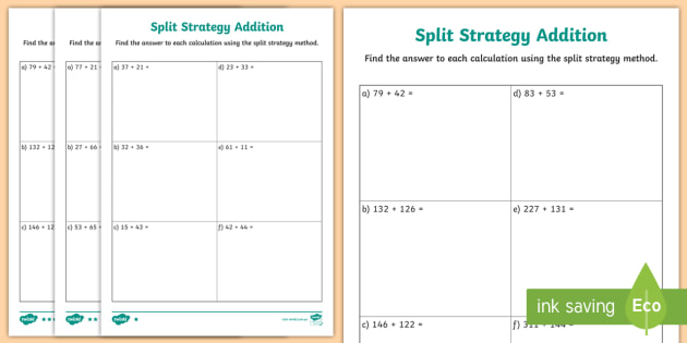 addition strategies worksheet for grade 2