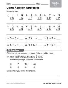 Using Addition Strategies Worksheet for 1st - 3rd Grade | Lesson ...