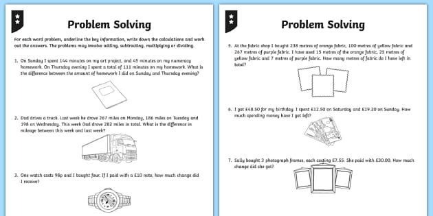 addition subtraction word problems worksheet