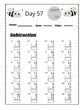 Addition and Subtraction Worksheets, 100 days of practice tests ...