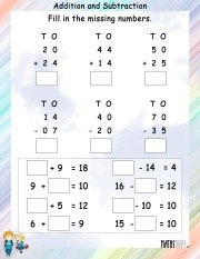 addition subtraction worksheet for grade 1