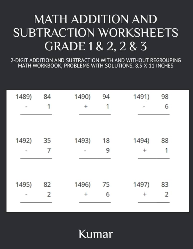 addition subtraction worksheet for grade 1