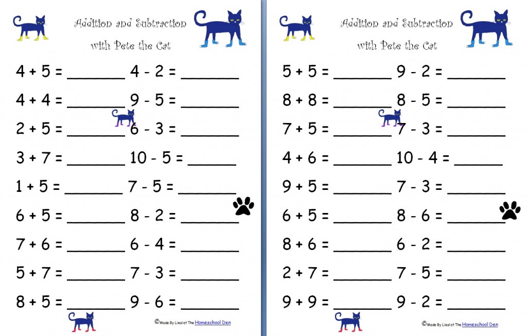 addition subtraction worksheet free