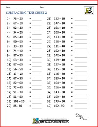 addition subtraction worksheet third grade