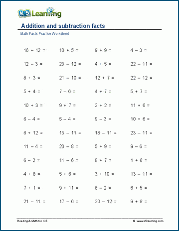 addition subtraction worksheet with pictures