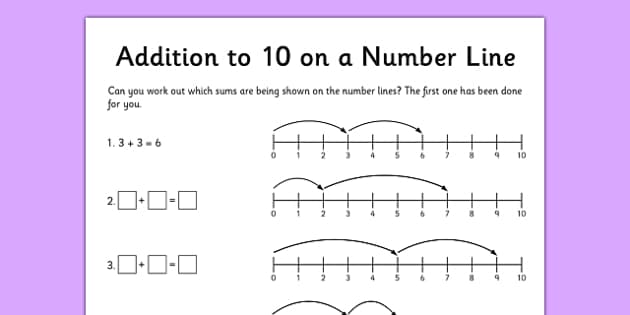 addition to 10 worksheet first