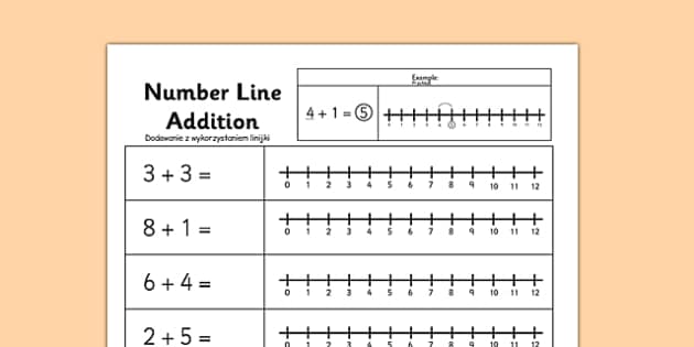 addition to 10 worksheet with number line