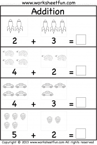 addition to 5 worksheet kindergarten