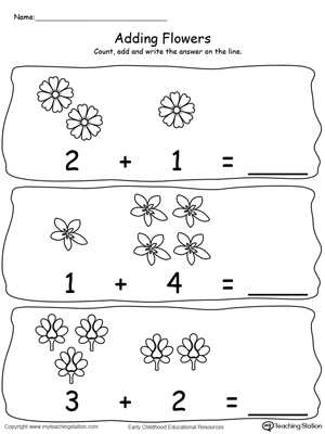 addition to 5 worksheet kindergarten