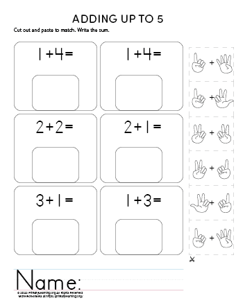 addition to five worksheet