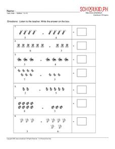 addition up to 10 worksheet for kindergarten
