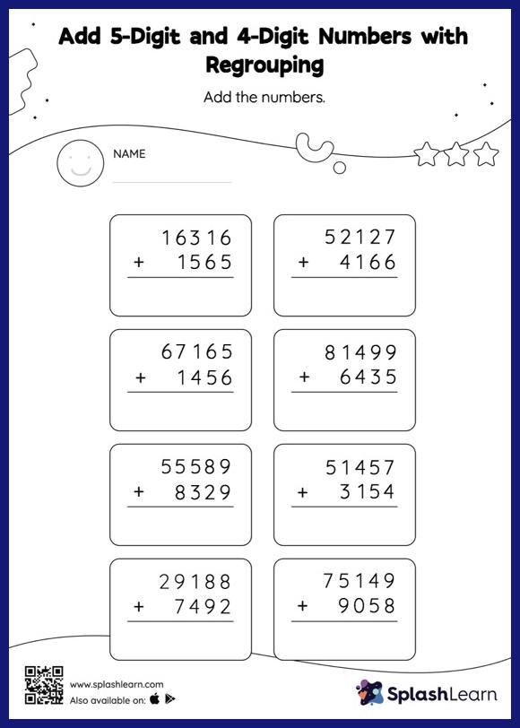 addition with carry over worksheet for grade 1