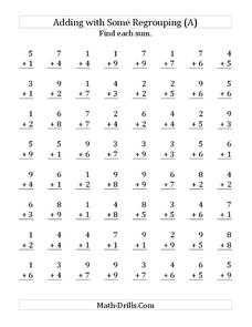 addition with carrying worksheet for grade 1