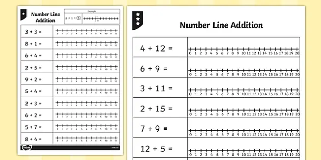addition with number line worksheet