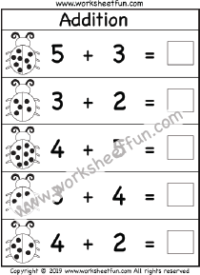 addition with pictures sums to 10 worksheet