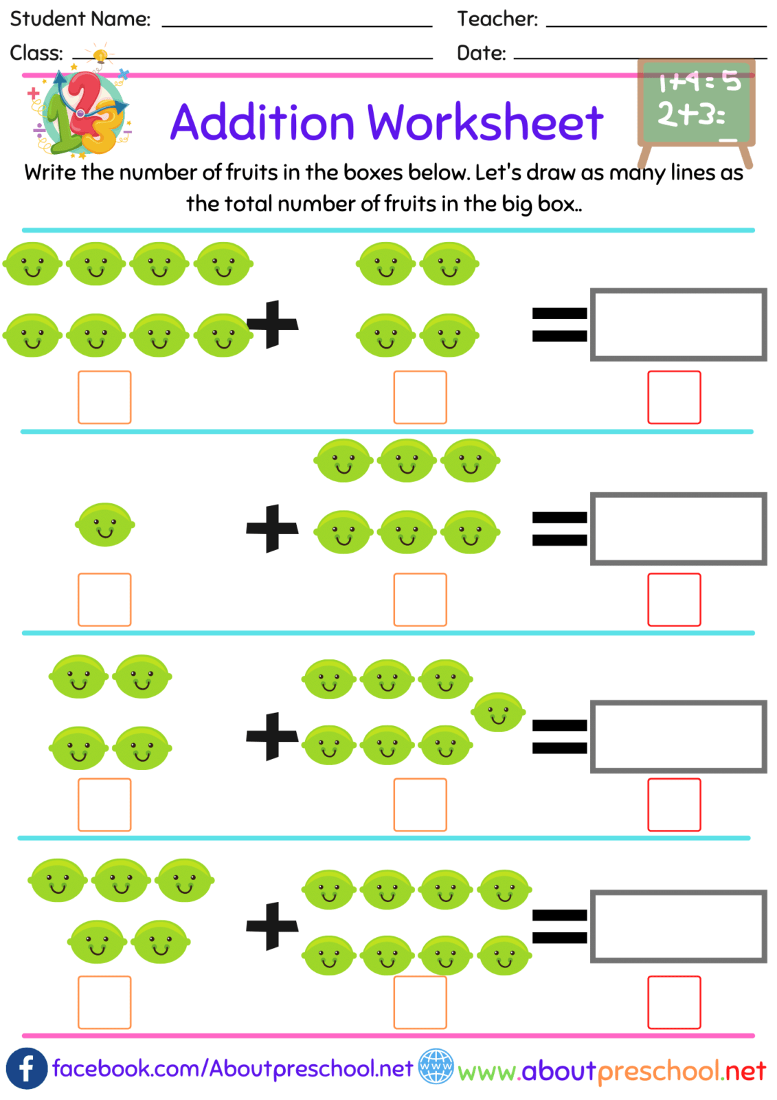 preschool addition worksheets pdf Archives - Page 3 of 16 - About ...